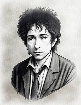 Jazz Paintings - Bob Dylan, Music Star by Sarah Kirk