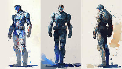 Comics Photos - Captain America concept art watercolour painting style image by Matthew Gibson