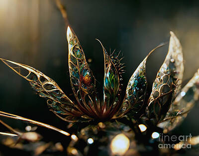 Steampunk Rights Managed Images - Steampunk Fantasy Protea Flowers Royalty-Free Image by Allan Swart