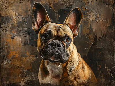 Portraits Mixed Media - French Bulldog Portrait by Stephen Smith Galleries