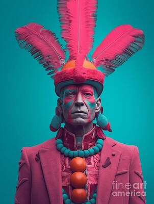 Royalty-Free and Rights-Managed Images - Mayan  Chief  Surreal  Cinematic  Minimalistic  Shot  by Asar Studios by Celestial Images