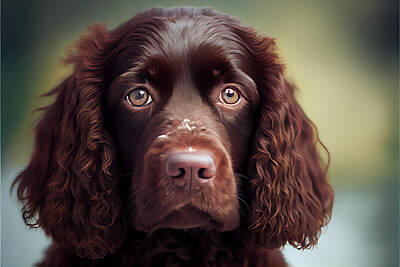 Landmarks Mixed Media - American Water Spaniel Portrait by Stephen Smith Galleries