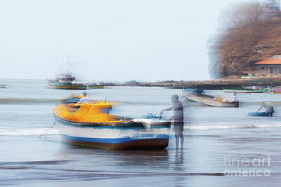 Impressionism Photo Royalty Free Images - Impressionist image of boat riding waves Royalty-Free Image by Kiran Joshi
