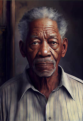 Actors Mixed Media - Morgan Freeman Shawshank Redemption by Stephen Smith Galleries