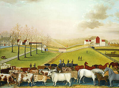 Skylines Paintings - The Cornell Farm by Edward Hicks by Mango Art
