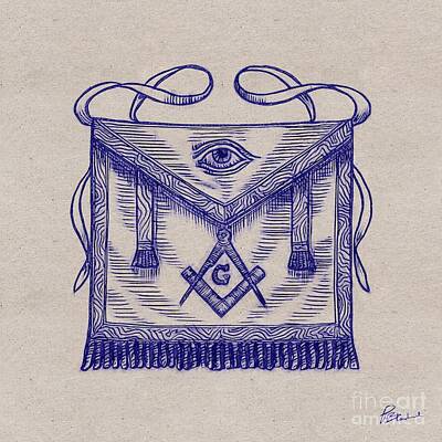 Fantasy Drawings - Freemason Symbol by Esoterica Art Agency