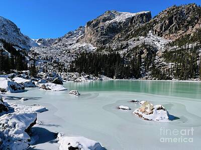 Thomas Moran Royalty Free Images - Frozen mountain lake Royalty-Free Image by Tonya Hance