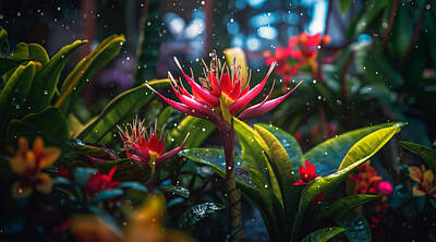 Mans Best Friend - maximalist  Tropical  rainforest  flowers    Sony  by Asar Studios by Celestial Images