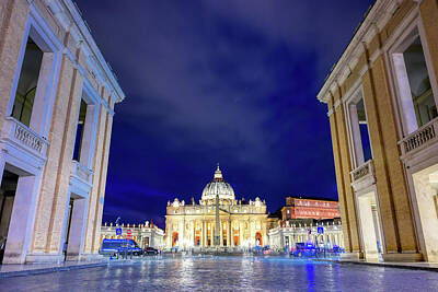 Modern Man Yachts Royalty Free Images - St. Peters Basilica and St. Peters Square located in Vatican C Royalty-Free Image by James Byard