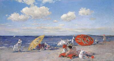 Abstract Square Patterns - At the Seaside by William Merritt Chase