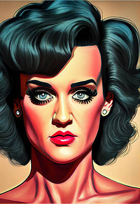 Vine Ripened Tomatoes - Katy Perry Caricature by Stephen Smith Galleries
