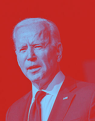 Politicians Digital Art Royalty Free Images - Portrait of President Joe Biden Royalty-Free Image by Celestial Images