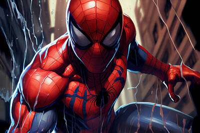 Comics Royalty-Free and Rights-Managed Images - Spiderman Wall Art by Tim Hill