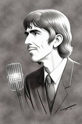 Jazz Royalty-Free and Rights-Managed Images - George Harrison, Music Legend by Sarah Kirk