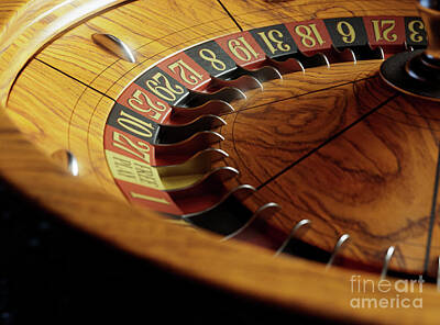 Glass Of Water Royalty Free Images - Vintage Antique Roulette Wheel  Royalty-Free Image by Allan Swart