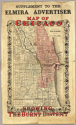 City Scenes Drawings - 1871 Chicago by Chicago