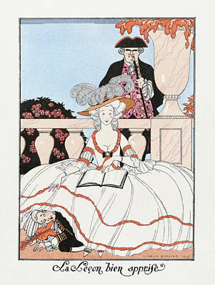 Jazz Mixed Media - 1919 fashion illustration in high resolution by George Barbier by George Barbier