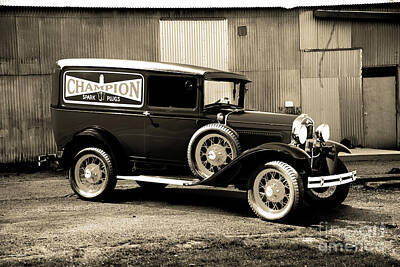 Sunflowers Rights Managed Images - 1931 Ford Model A Delivery Sedan Royalty-Free Image by Dave Koontz