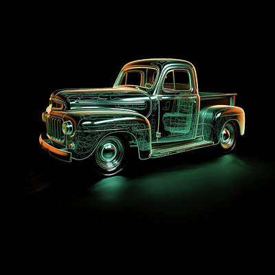 Target Threshold Nature Rights Managed Images - 1948 Ford Pickup Glass X-Ray 63 Royalty-Free Image by Yo Pedro