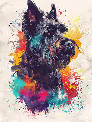 Abstract Drawings - A graphic depiction of Bouvier Des Flandres Dog by Clint McLaughlin
