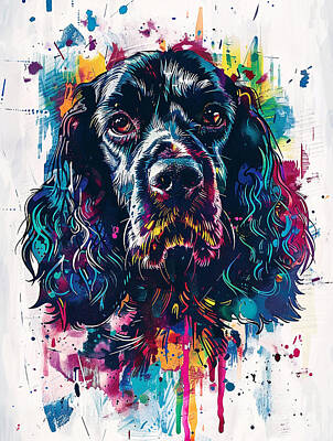 Animals Drawings Rights Managed Images - A graphic depiction of Boykin Spaniel Dog Royalty-Free Image by Clint McLaughlin