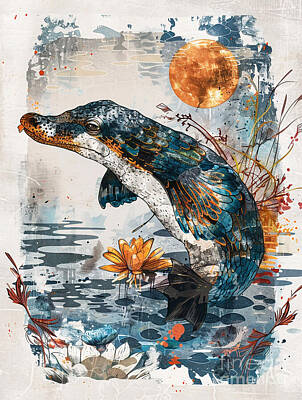 Lilies Rights Managed Images - A graphic depiction of Platypus Wild animal Royalty-Free Image by Clint McLaughlin