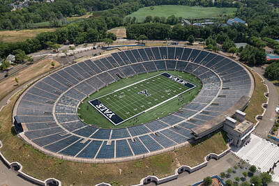 Football Rights Managed Images - Aerial view of Yale Bowl football stadium at Yale University Royalty-Free Image by Eldon McGraw
