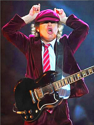 Rock And Roll Digital Art - Angus Young by Galeria Trompiz