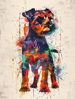 Abstract Drawings - Animal image of Irish Terrier Dog by Clint McLaughlin