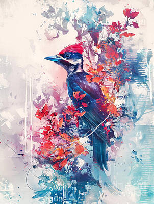 Birds Drawings Royalty Free Images - Animal image of Woodpecker Forest animal Royalty-Free Image by Clint McLaughlin