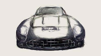 Easter Egg Hunt Royalty Free Images - Aston Martin DB4 GTZ Drawing Royalty-Free Image by CarsToon Concept