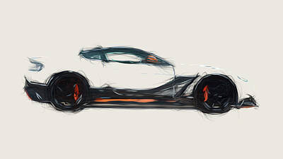 Travel Luggage Royalty Free Images - Aston Martin Vantage GT12 Car Drawing Royalty-Free Image by CarsToon Concept