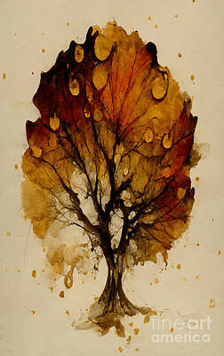 Royalty-Free and Rights-Managed Images - Autumn in ink by Sabantha