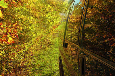 Halloween - Autumn Reflections on a Car by Sandra J