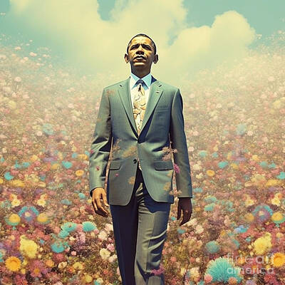 Politicians Royalty Free Images - Barack  Obama  as  a  whimsical  humanoids  superb  by Asar Studios Royalty-Free Image by Celestial Images