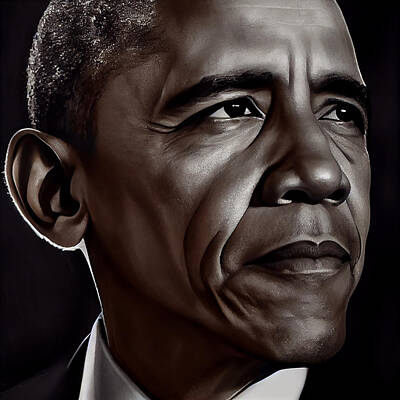 Politicians Mixed Media Royalty Free Images - Barack Obama Royalty-Free Image by Stephen Smith Galleries