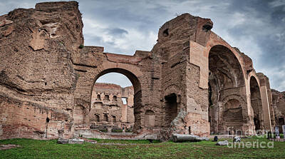 Us State Map Designs - Baths of Caracalla from ancient Rome, Italy by Frank Bach