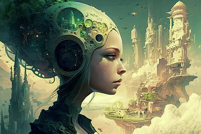 Science Fiction Photos - Beautiful Generative AI illustration combining futuristic sci-fi by Matthew Gibson