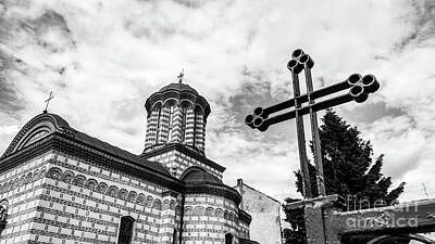 City Scenes Royalty-Free and Rights-Managed Images - Black and white classical old romanian christian orthodox church by Dragos Nicolae Dragomirescu