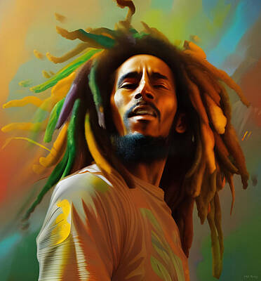 Musicians Digital Art Rights Managed Images - Bob Marley Legend Royalty-Free Image by Mal Bray