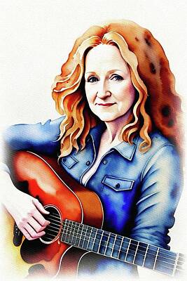 Celebrities Paintings - Bonnie Raitt, Music Legend by Sarah Kirk
