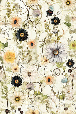 Floral Digital Art - Calundra - Romantic Flowers by Sabantha