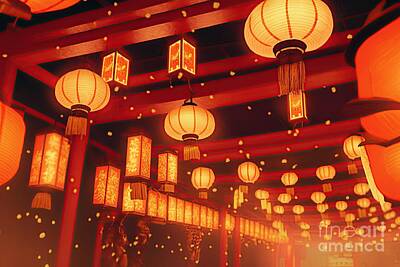 The Rolling Stones - Chinese lanterns flying in Chinese temple by Benny Marty
