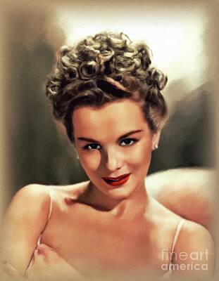 Celebrities Painting Royalty Free Images - Eva Gabor, Vintage Actress Royalty-Free Image by Esoterica Art Agency