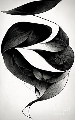 Florals Digital Art - Floral sketches by Sabantha