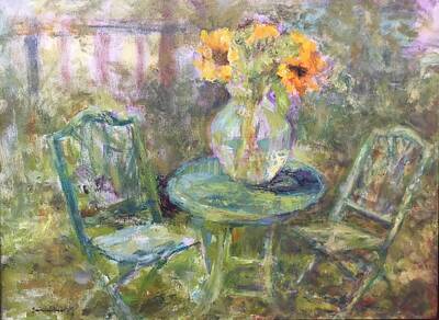 Stunning 1x - Garden Party, Original Impressionist Painting by Quin Sweetman