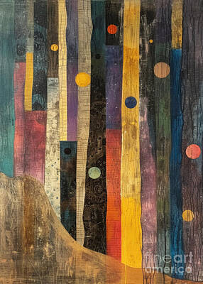 Moody Trees - Gustav Klimt Westwood morandi color style   ar  by Asar Studios by Celestial Images