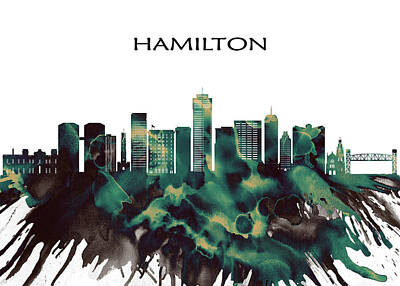 Recently Sold - Abstract Skyline Mixed Media - Hamilton Skyline by NextWay Art