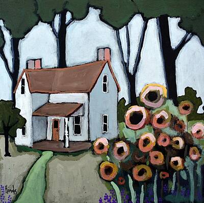 Sunflowers Paintings - Home Sweet Home by David Hinds