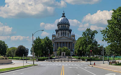 Politicians Photos - Illinois state capitol in Springfield, Illinois by Eldon McGraw